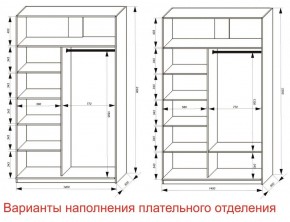 Шкаф-купе 1400 серии SOFT D6+D6+B2+PL3 (2 ящика+2штанги) профиль «Капучино» в Перми - perm.ok-mebel.com | фото 7