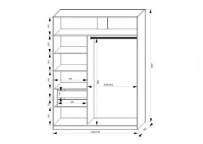 Шкаф-купе 1500 серии NEW CLASSIC K3+K3+B2+PL1 (2 ящика+1 штанга) профиль «Капучино» в Перми - perm.ok-mebel.com | фото 3