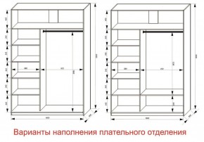 Шкаф-купе 1600 серии SOFT D1+D3+B2+PL1 (2 ящика+1штанга) профиль «Графит» в Перми - perm.ok-mebel.com | фото 6