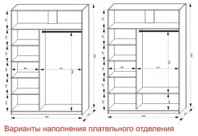 Шкаф-купе 1600 серии SOFT D6+D6+B2+PL3 (2 ящика+2штанги) профиль «Капучино» в Перми - perm.ok-mebel.com | фото 8