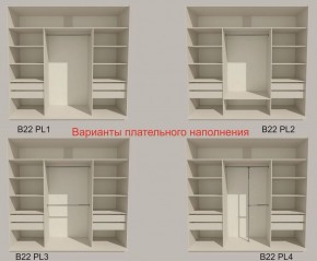 Шкаф-купе 2100 серии SOFT D2+D7+D3+B22+PL2 (по 2 ящика лев/прав+1штанга+1полка) профиль «Графит» в Перми - perm.ok-mebel.com | фото 6