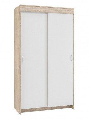 Шкаф-купе Бассо 1.0 (Дуб Сонома/Белый) 2 двери 2 зеркальные вставки в Перми - perm.ok-mebel.com | фото 3