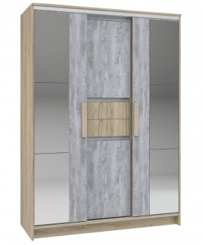 Шкаф-купе Эдем 1.5 (Дуб Крафт серый/Бетонный камень) двери ЛДСП вставка зеркало в Перми - perm.ok-mebel.com | фото 1