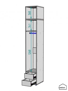 Шкаф с антресолью Linnea MHR-1A-3 2450х400х510 (ДВ-М 11.1.25) в Перми - perm.ok-mebel.com | фото 3