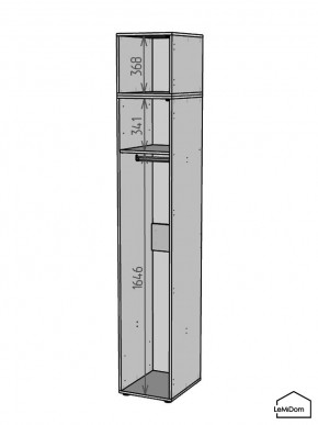 Шкаф с антресолью Linnea MHR-1POA-1 2450х400х510 (Белый-М 11.1.2) в Перми - perm.ok-mebel.com | фото 3