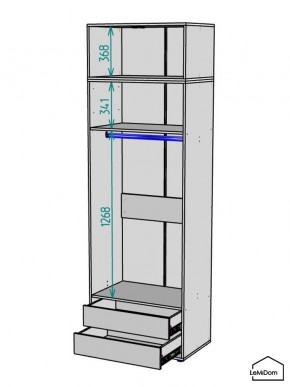 Шкаф с антресолью Linnea MHR-2A-3 2450х800х510 (ДВ-М 11.1.25) в Перми - perm.ok-mebel.com | фото 3