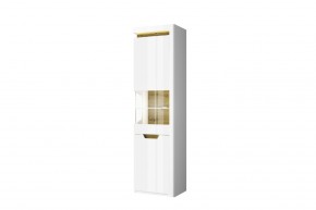 Шкаф с витриной 1V1D P, TORINO, цвет белый/Дуб наварра в Перми - perm.ok-mebel.com | фото 1