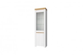 Шкаф с витриной  1V1D, TAURUS, цвет белый/дуб вотан в Перми - perm.ok-mebel.com | фото 1
