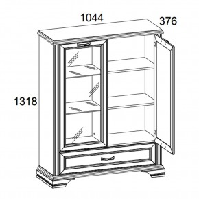 Шкаф с витриной 1V1D1SL, MONAKO, цвет Сосна винтаж/дуб анкона в Перми - perm.ok-mebel.com | фото 2
