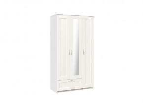 Шкаф СИРИУС трёхдверный белый с одним выдвижным ящиком и зеркалом в Перми - perm.ok-mebel.com | фото