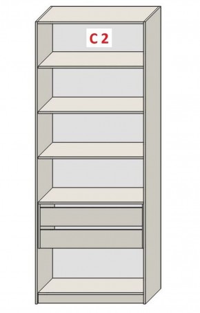 Шкаф СТАНДАРТ С1 без ящика серия "ГЕСТИЯ" (Бежевый песок/Дуб Небраска натуральный ) 800*520*2300 в Перми - perm.ok-mebel.com | фото 6