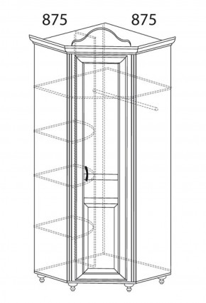 Шкаф угловой №562 "Алиса" (угол 875*875) в Перми - perm.ok-mebel.com | фото 2