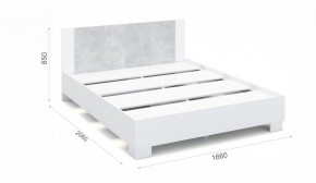 Спальня Аврора Кровать 160 со встроенным основанием под матрас Белый/Ателье светлый в Перми - perm.ok-mebel.com | фото