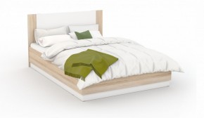 Спальня Аврора Кровать 160 со встроенным основанием под матрас Дуб сонома/Белый в Перми - perm.ok-mebel.com | фото