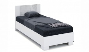 Спальня Аврора Кровать 90 со встроенным основанием под матрас Белый/Ателье светлый в Перми - perm.ok-mebel.com | фото