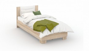Спальня Аврора Кровать 90 со встроенным основанием под матрас Дуб сонома/Белый в Перми - perm.ok-mebel.com | фото