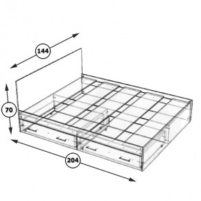Стандарт Кровать с ящиками 1400, цвет белый, ШхГхВ 143,5х203,5х70 см., сп.м. 1400х2000 мм., без матраса, основание есть в Перми - perm.ok-mebel.com | фото 6