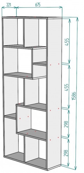 Стеллаж S8 1586х675х221 в Перми - perm.ok-mebel.com | фото 2