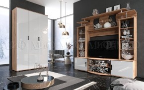 Стенка Виста (Белый глянец/Дуб крафт) в Перми - perm.ok-mebel.com | фото 3