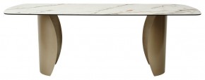 Стол BRONTE 220 KL-188 Контрастный мрамор матовый, итальянская керамика/ Шампань, ®DISAUR в Перми - perm.ok-mebel.com | фото 2