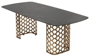 Стол CHIAVARI 220 KL-116 Черный мрамор матовый, итальянская керамика / бронзовый, ®DISAUR в Перми - perm.ok-mebel.com | фото 7
