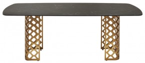 Стол CHIAVARI 220 KL-116 Черный мрамор матовый, итальянская керамика / бронзовый, ®DISAUR в Перми - perm.ok-mebel.com | фото 8