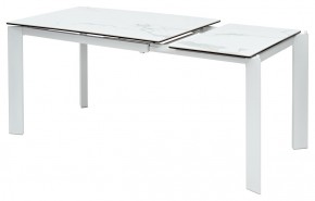 Стол CORNER 120 HIGH GLOSS STATUARIO керамика, стекло/ белый каркас, ®DISAUR в Перми - perm.ok-mebel.com | фото 3