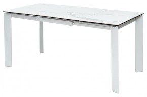 Стол CORNER 120 HIGH GLOSS STATUARIO керамика, стекло/ белый каркас, ®DISAUR в Перми - perm.ok-mebel.com | фото 5