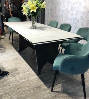 Стол IVAR 180 MARBLES KL-99 Белый мрамор, итальянская керамика/серый, ®DISAUR в Перми - perm.ok-mebel.com | фото 6