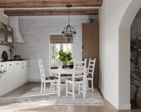Стол обеденный Кантри раскладной, массив сосны, цвет белый в Перми - perm.ok-mebel.com | фото 4