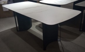 Стол RASMUS 160 TL-45 Белый мрамор, испанская керамика / черный каркас, ®DISAUR в Перми - perm.ok-mebel.com | фото 2