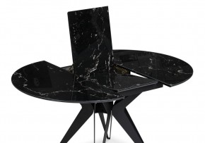 Стол стеклянный Рикла 110(150)х110х76 черный мрамор / черный в Перми - perm.ok-mebel.com | фото 4