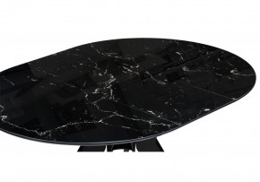 Стол стеклянный Рикла 110(150)х110х76 черный мрамор / черный в Перми - perm.ok-mebel.com | фото 5