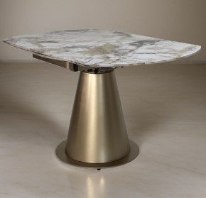 Стол TERAMO 135 GLOSS GRAND JADE SOLID CERAMIC, керамика, поворотн.механизм / Бронзовый, ®DISAUR в Перми - perm.ok-mebel.com | фото