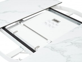 Стол TRENTO 120 HIGH GLOSS STATUARIO Белый мрамор глянцевый, керамика/ белый каркас, ®DISAUR в Перми - perm.ok-mebel.com | фото 3