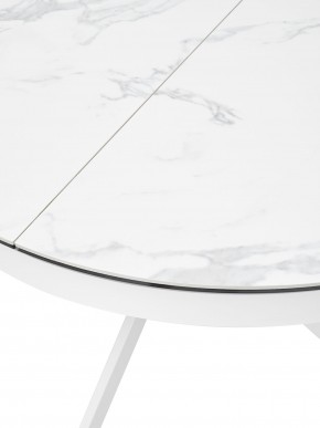 Стол TRENTO 120 HIGH GLOSS STATUARIO Белый мрамор глянцевый, керамика/ белый каркас, ®DISAUR в Перми - perm.ok-mebel.com | фото 4