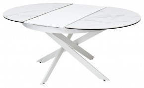 Стол TRENTO 120 HIGH GLOSS STATUARIO Белый мрамор глянцевый, керамика/ белый каркас, ®DISAUR в Перми - perm.ok-mebel.com | фото 6