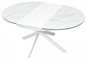 Стол TRENTO 120 HIGH GLOSS STATUARIO Белый мрамор глянцевый, керамика/ белый каркас, ®DISAUR в Перми - perm.ok-mebel.com | фото 8
