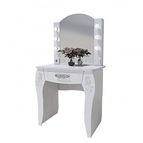 Стол туалетный Розалия №12 + ПОДСВЕТКА (лиственница белая, омела) в Перми - perm.ok-mebel.com | фото