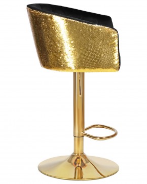 Стул барный DOBRIN DARCY GOLD SHINY, черный велюр с золотыми пайетками в Перми - perm.ok-mebel.com | фото 3