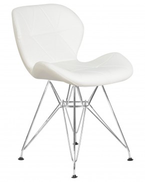 Стул обеденный DOBRIN BUTTERFLY CHROME, ножки хром, цвет белый в Перми - perm.ok-mebel.com | фото 2