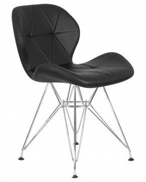 Стул обеденный DOBRIN BUTTERFLY CHROME, ножки хром, цвет чёрный в Перми - perm.ok-mebel.com | фото 2