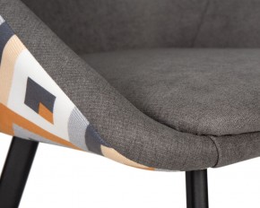 Стул обеденный DOBRIN MARKUS, ЭМАЛЬ ЧЕРНЫЙ МУАР ткань Candy Graphite+Escada Ochre в Перми - perm.ok-mebel.com | фото 7