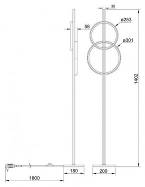 Торшер Arte Lamp Fluido A3913PN-24BK в Перми - perm.ok-mebel.com | фото 2