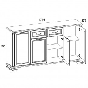 Тумба 4D1S, MONAKO, цвет Сосна винтаж/дуб анкона в Перми - perm.ok-mebel.com | фото 2