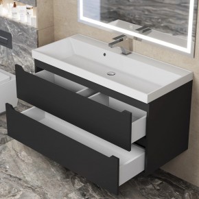 Тумба под раковину Uperwood Tanos 100 см, подвесная, черная матовая в Перми - perm.ok-mebel.com | фото 10