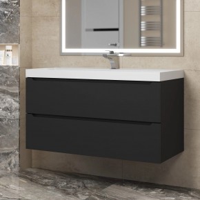 Тумба под раковину Uperwood Tanos 100 см, подвесная, черная матовая в Перми - perm.ok-mebel.com | фото 8