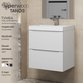 Тумба под раковину Uperwood Tanos 50 см, подвесная, белая матовая в Перми - perm.ok-mebel.com | фото 6