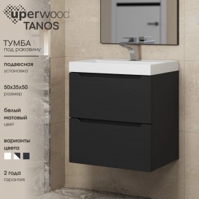 Тумба под раковину Uperwood Tanos 50 см, подвесная, черная матовая в Перми - perm.ok-mebel.com | фото 4