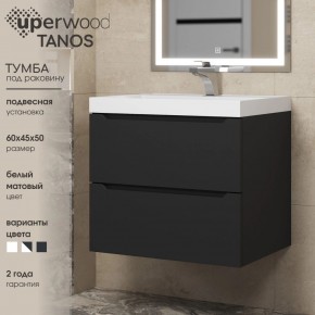 Тумба под раковину Uperwood Tanos 60 см, подвесная, черная матовая в Перми - perm.ok-mebel.com | фото 3